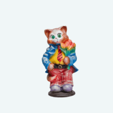 Кот с букетом